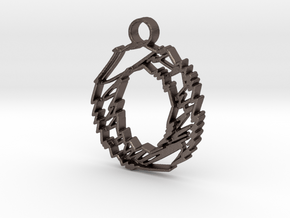 Sketch "O" Charm in Polished Bronzed Silver Steel