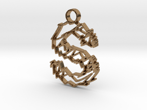 Sketch "S" Pendant in Natural Brass