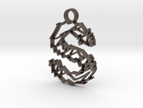 Sketch "S" Pendant in Polished Bronzed Silver Steel