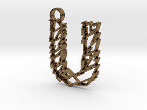 Sketch "U" Pendant in Natural Bronze