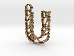 Sketch "U" Pendant in Natural Brass