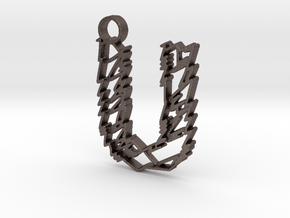 Sketch "U" Pendant in Polished Bronzed Silver Steel