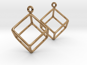 Earth earrings in Polished Brass