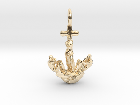 Art Anchor in 14k Gold Plated Brass