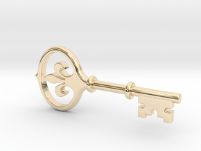 Kappa Key Pendant in 14k Gold Plated Brass