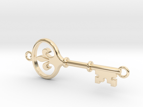 Kappa Key - Hooped Top Bottom in 14k Gold Plated Brass