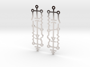 Electrical Circuit Earrings in Rhodium Plated Brass