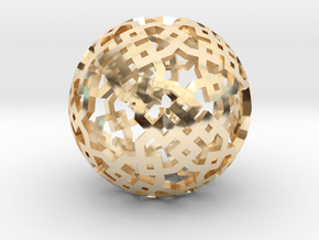 Cubical two-point pattern in 14k Gold Plated Brass