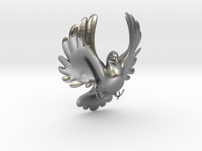 Bird No 4 (Doves) in Natural Silver