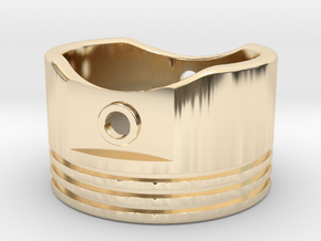 Piston Ring - US Size 11.5 in 14k Gold Plated Brass