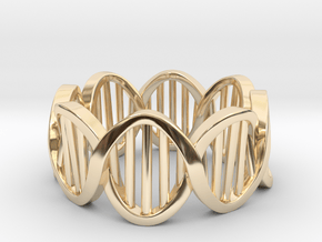 DNA Ring (Size 11) in 14k Gold Plated Brass