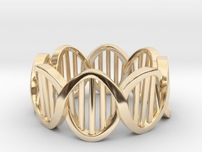 DNA Ring (Size 12) in 14k Gold Plated Brass