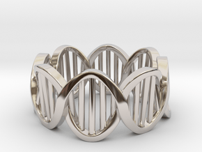 DNA Ring (Size 12) in Rhodium Plated Brass