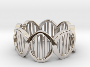 DNA Ring (Size 11) in Rhodium Plated Brass