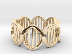 DNA Ring (Size 9) in 14k Gold Plated Brass