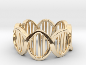 DNA Ring (Size 8) in 14k Gold Plated Brass