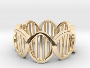 DNA Ring (Size 10) in 14k Gold Plated Brass