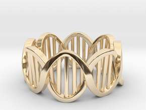 DNA Ring (Size 6) in 14k Gold Plated Brass