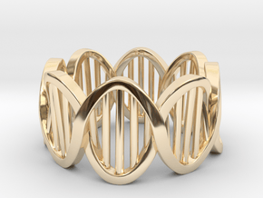 DNA Ring (Size 4) in 14k Gold Plated Brass