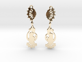 Peacock Earrings in 14k Gold Plated Brass