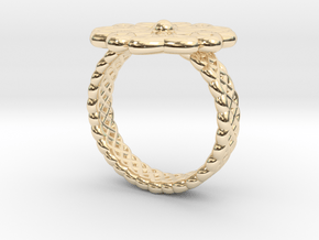 Floral Ring - Size 7 in 14k Gold Plated Brass