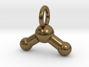 Water (H2O) Molecule Pendant Small in Natural Bronze