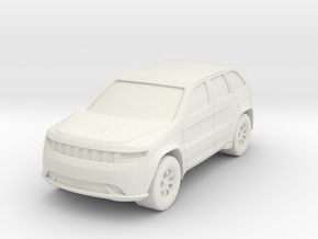 SUV At N Scale in White Natural Versatile Plastic