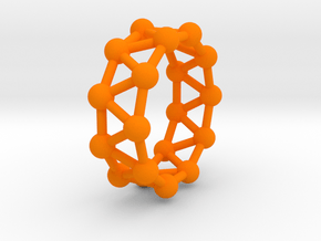 0342 Decagonal Antiprism V&E (a=1cm) #003 in Orange Processed Versatile Plastic