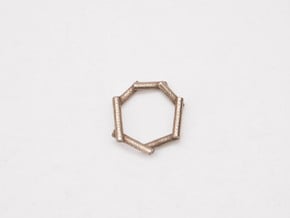 Stick ring in Polished Bronzed Silver Steel