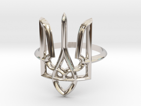 Ukrainian Trident Ring. US 6.0 in Platinum