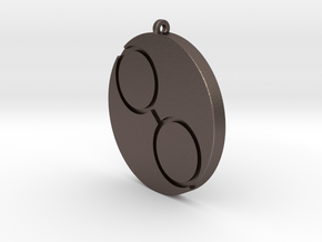 Tau Pendant in Polished Bronzed Silver Steel