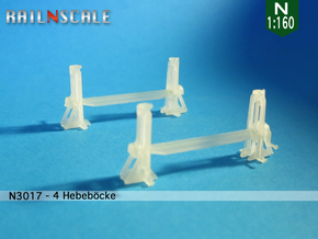 4 Hebeböcke mit 2 Träger (N 1:160) in Clear Ultra Fine Detail Plastic