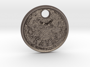 ZWOOKY Style 60 Sample - keychain moon in Polished Bronzed Silver Steel