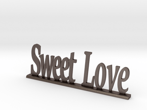 Letters 'Sweet Love' - 7.5cm - 3" in Polished Bronzed Silver Steel