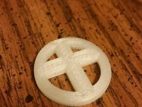 Cross Coin in White Natural Versatile Plastic