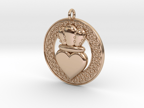 Claddagh Pendant 1 Model in 14k Rose Gold Plated Brass