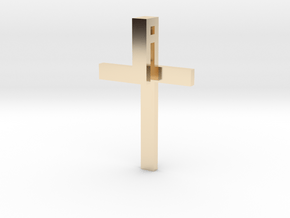 Folded Cross in 14K Yellow Gold