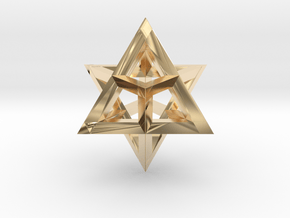 Star Tetrahedron pendant in 14k Gold Plated Brass
