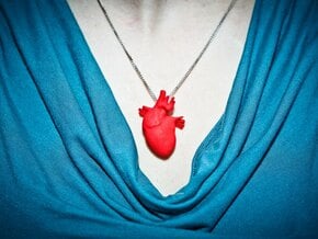 Anatomical Heart Hanger Pendant in Red Processed Versatile Plastic
