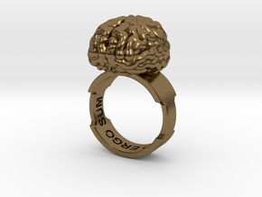 Cogito Ergo Sum Brain Ring in Natural Bronze