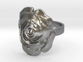 Rose Ring in Natural Silver