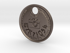 ZWOOKY Style 110 Sample - keychain I love Nikon in Polished Bronzed Silver Steel