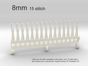 15 tine knitting garter bar - 8mm v3 in White Processed Versatile Plastic