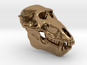 Baboon Skull pendant (closed jaw version) in Natural Brass