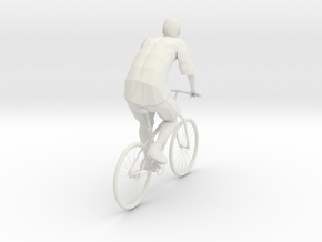 Man And Bicycle 1/29 scale in White Natural Versatile Plastic