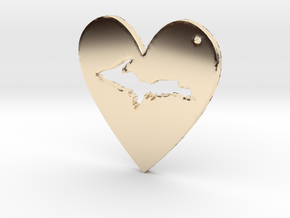 I love UP Pendant in 14k Gold Plated Brass