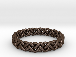 Woven Ring in Polished Bronze Steel