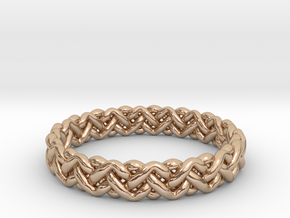 Woven Ring in 14k Rose Gold Plated Brass