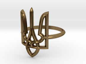 Ukrainian Trident Ring. US 5.0 in Natural Bronze