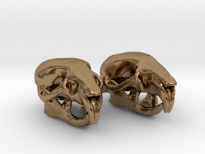 Rat Earrings (pair of 2 earrings) in Natural Brass